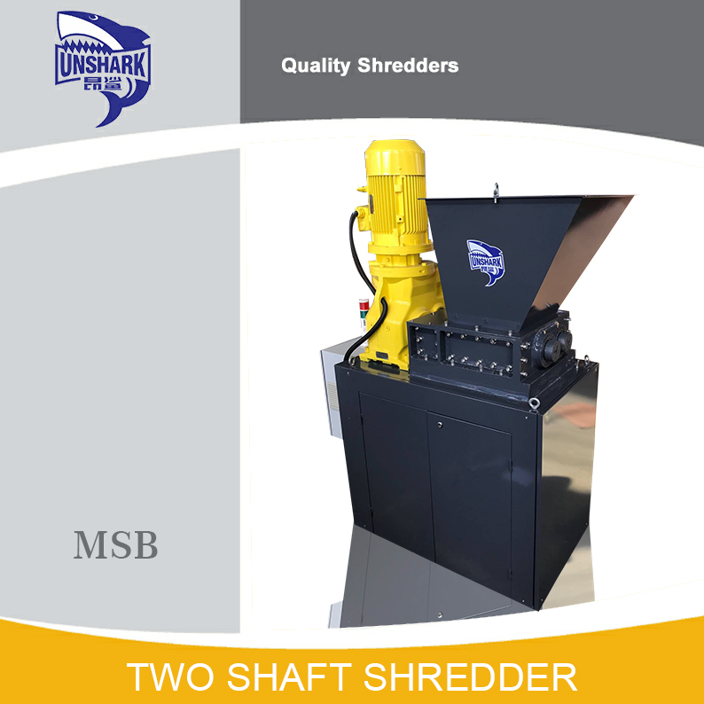 High Efficiency Double Shaft Shredder Machine for Hard Drive
